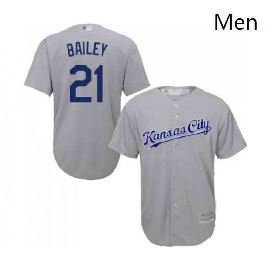 Mens Kansas City Royals 21 Homer Bailey Replica Grey Road Cool Base Baseball Jersey